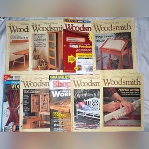 : Lot of 9 Vintage Woodworker workbench and Woodsmith Magazines